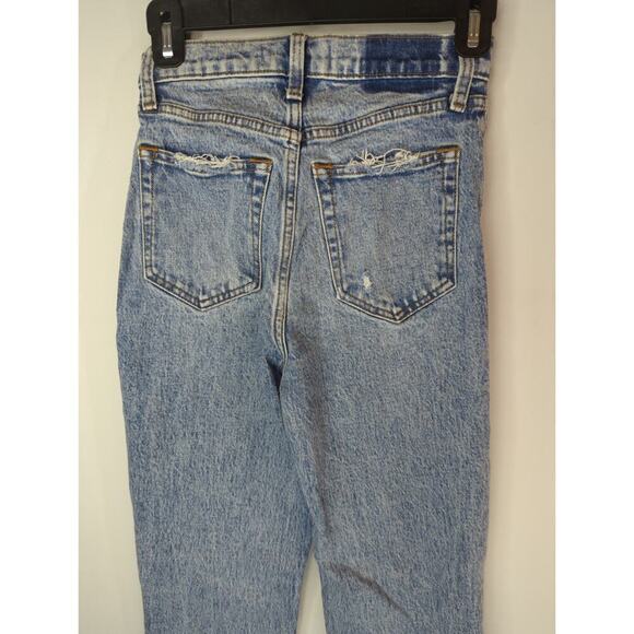 Abercrombie & Fitch Light Wash The 90's Straight Ultra High Rise Jeans Sz 24/00R - Picture 9 of 13